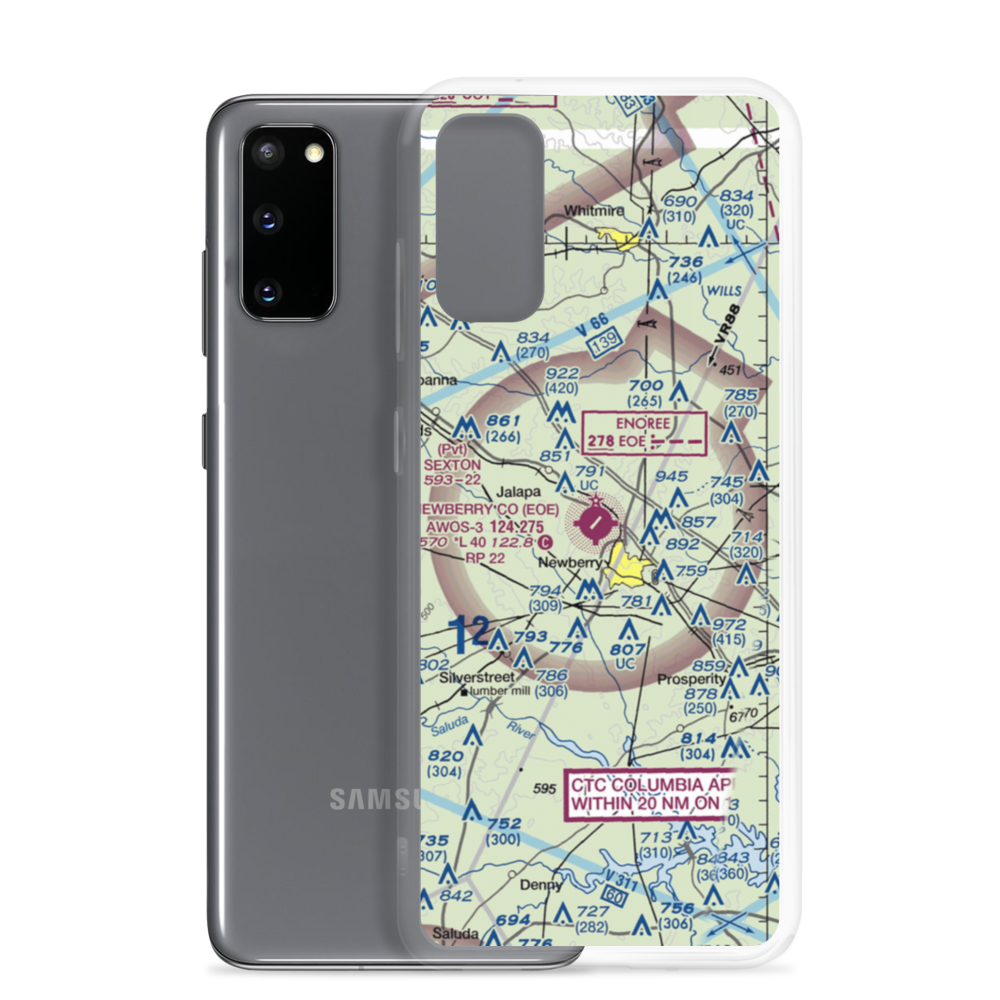Newberry County Airport (EOE) VFR Sectional Samsung Case Samsung Galaxy S20 model shown