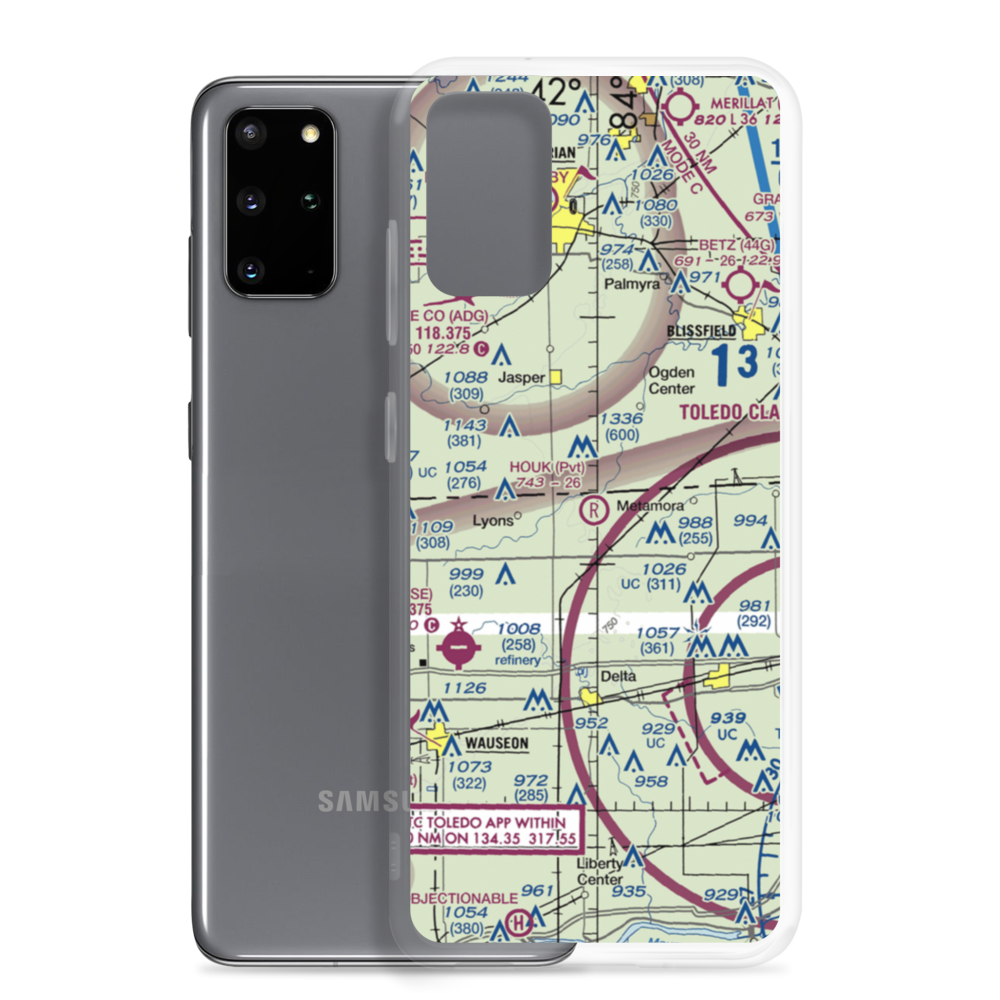 Newbury Airport (28OH) VFR Sectional Samsung Case Samsung Galaxy S20 Plus model shown