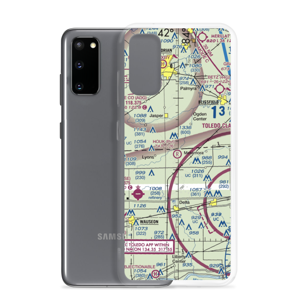 Newbury Airport (28OH) VFR Sectional Samsung Case Samsung Galaxy S20 model shown