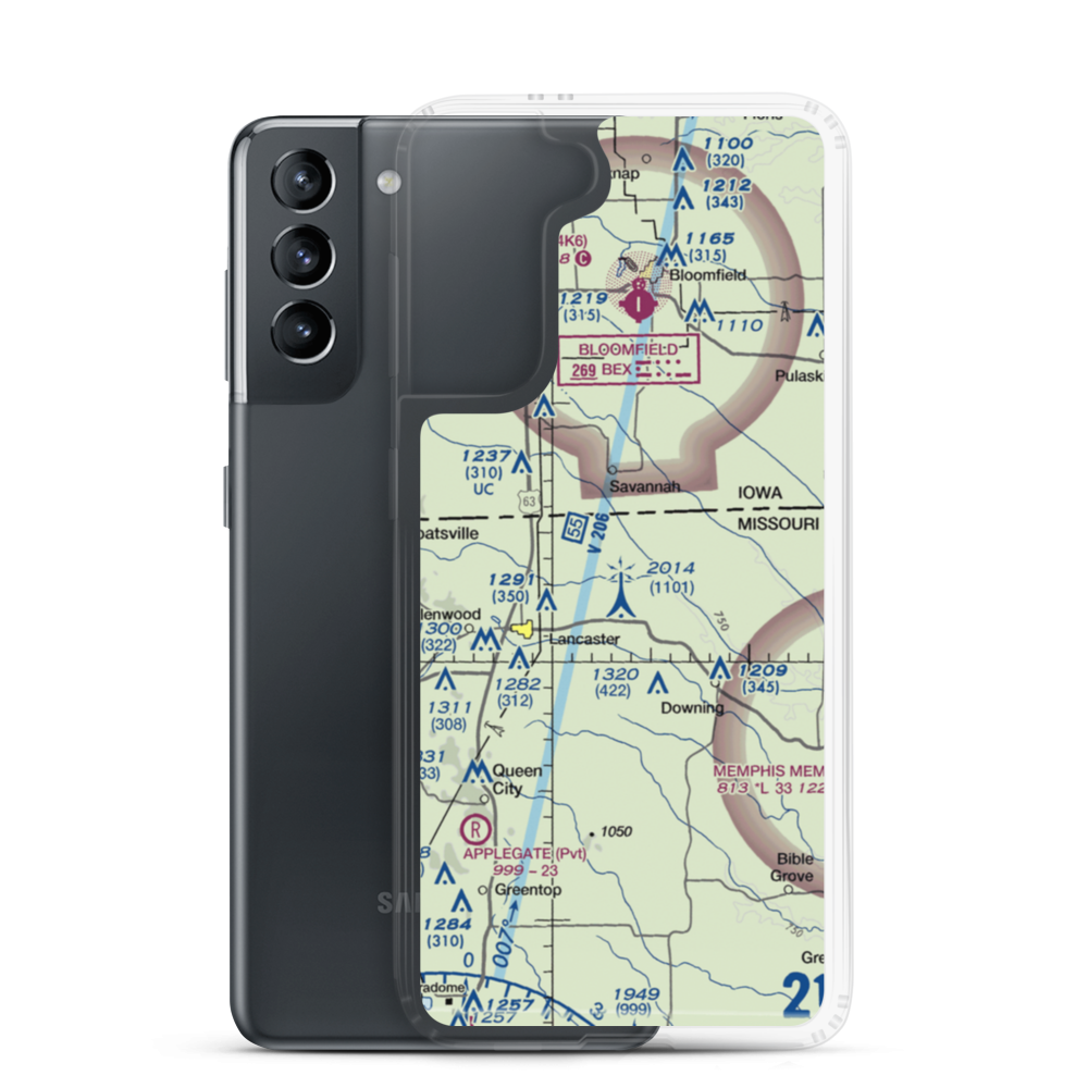 Newcomb Hereford Ranch Airport (4MO2) VFR Sectional Samsung Case Samsung Galaxy S21 model shown