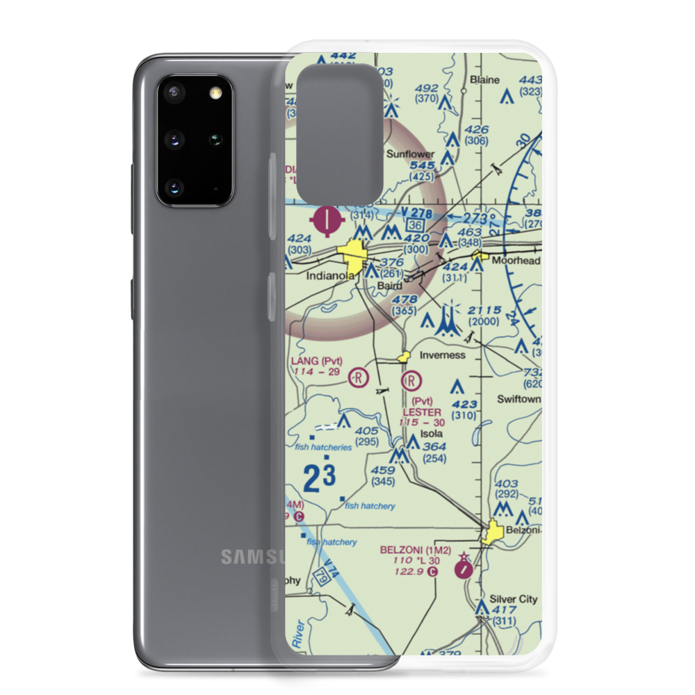 Newell Flying Service Airport (MS20) VFR Sectional Samsung Case Samsung Galaxy S20 Plus model shown