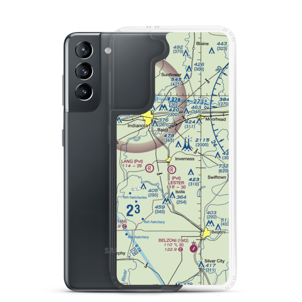 Newell Flying Service Airport (MS20) VFR Sectional Samsung Case Samsung Galaxy S21 model shown