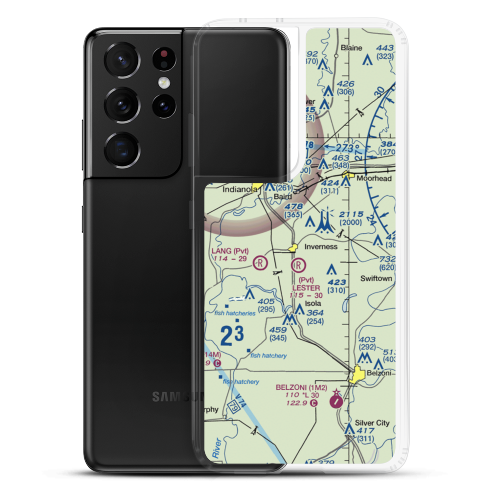 Newell Flying Service Airport (MS20) VFR Sectional Samsung Case Samsung Galaxy S21 Ultra model shown