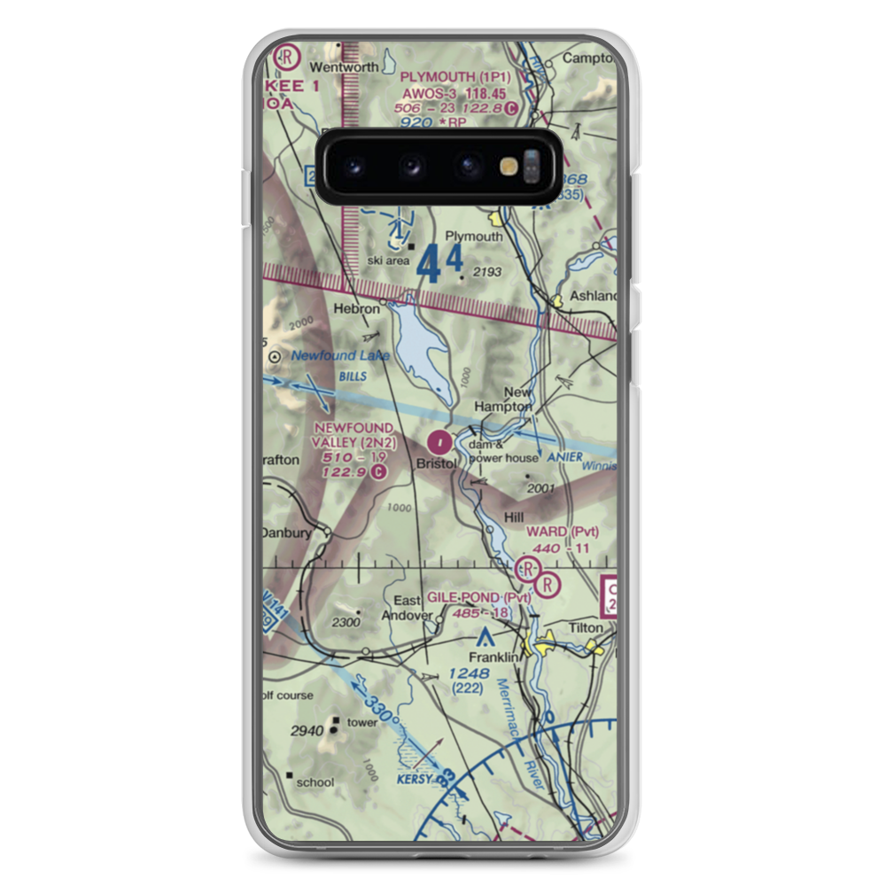 Newfound Valley Airport (2N2) VFR Sectional Samsung Case Samsung Galaxy S10+ model shown