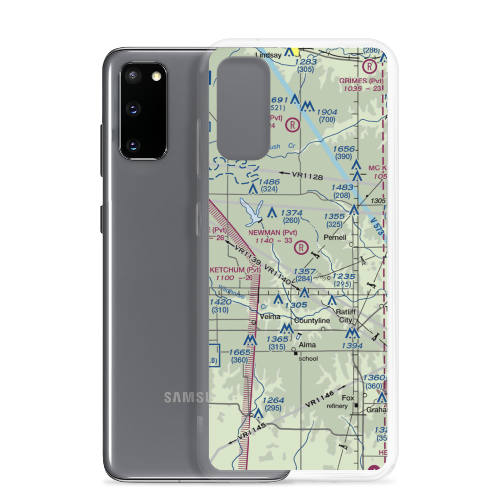 Newman Farm Airport (4OK5) VFR Sectional Samsung Case Samsung Galaxy S20 model shown