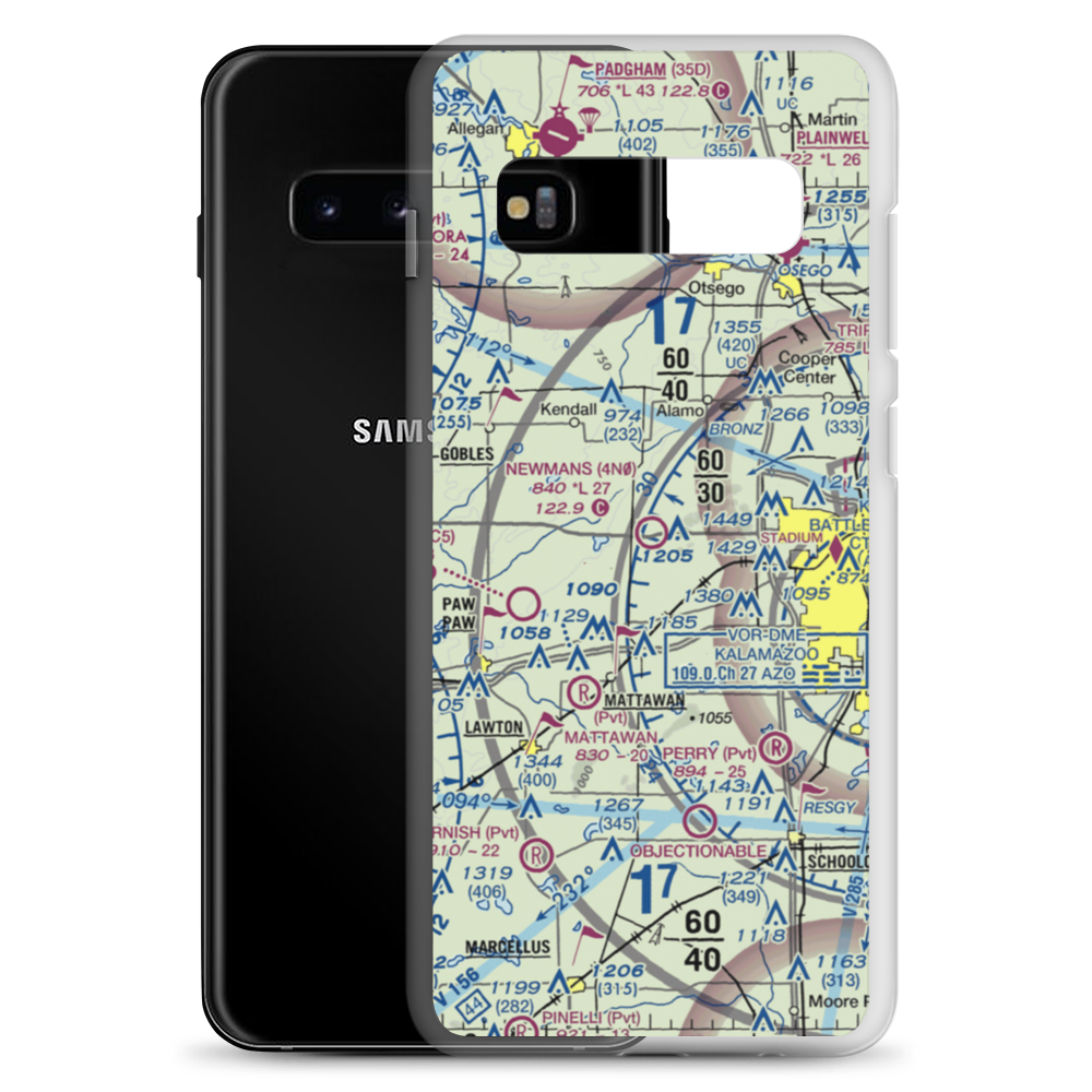 Newman's Airport (4N0) VFR Sectional Samsung Case Samsung Galaxy S10+ model shown