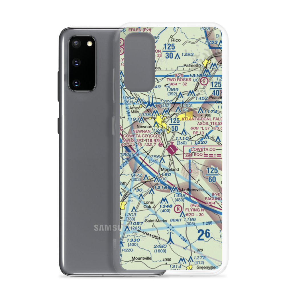 Newnan Coweta County Airport (CCO) VFR Sectional Samsung Case Samsung Galaxy S20 model shown