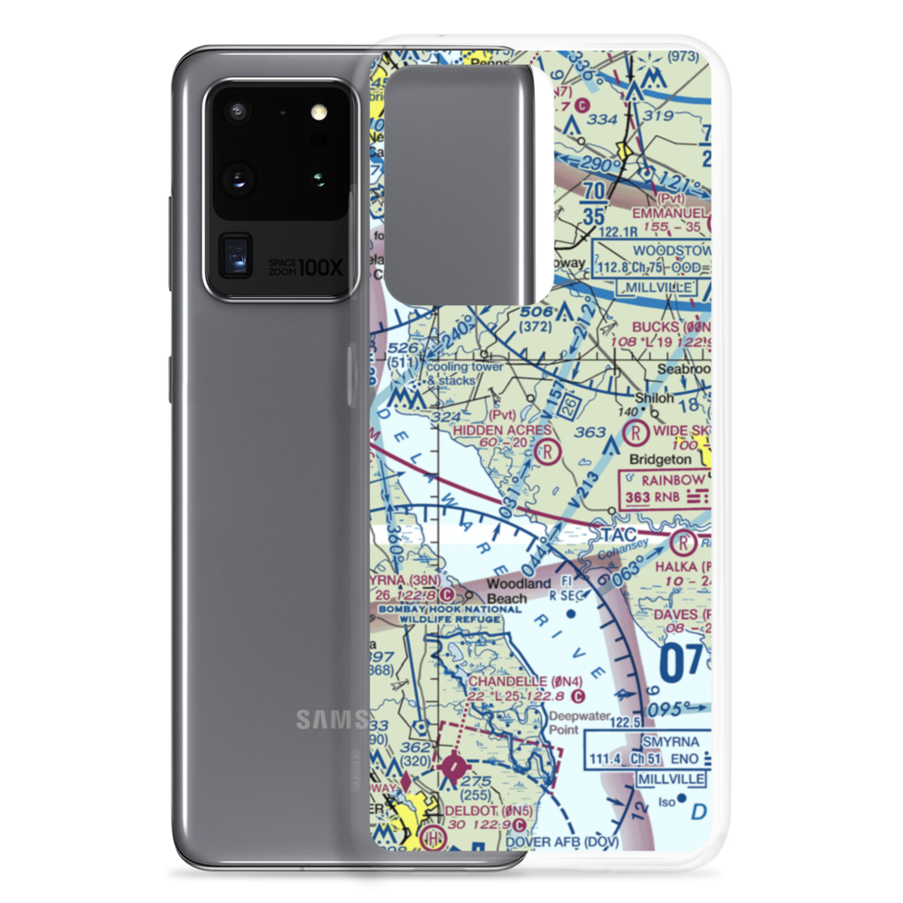 Newport Meadows Seaplane Base (NJ07) VFR Sectional Samsung Case Samsung Galaxy S20 Ultra model shown