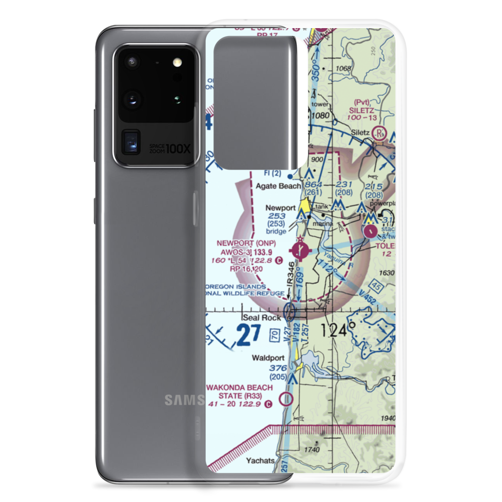 Newport Municipal Airport (ONP) VFR Sectional Samsung Case Samsung Galaxy S20 Ultra model shown