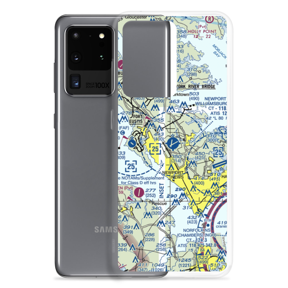 Newport News Williamsburg International Airport (PHF) VFR Sectional Samsung Case Samsung Galaxy S20 Ultra model shown