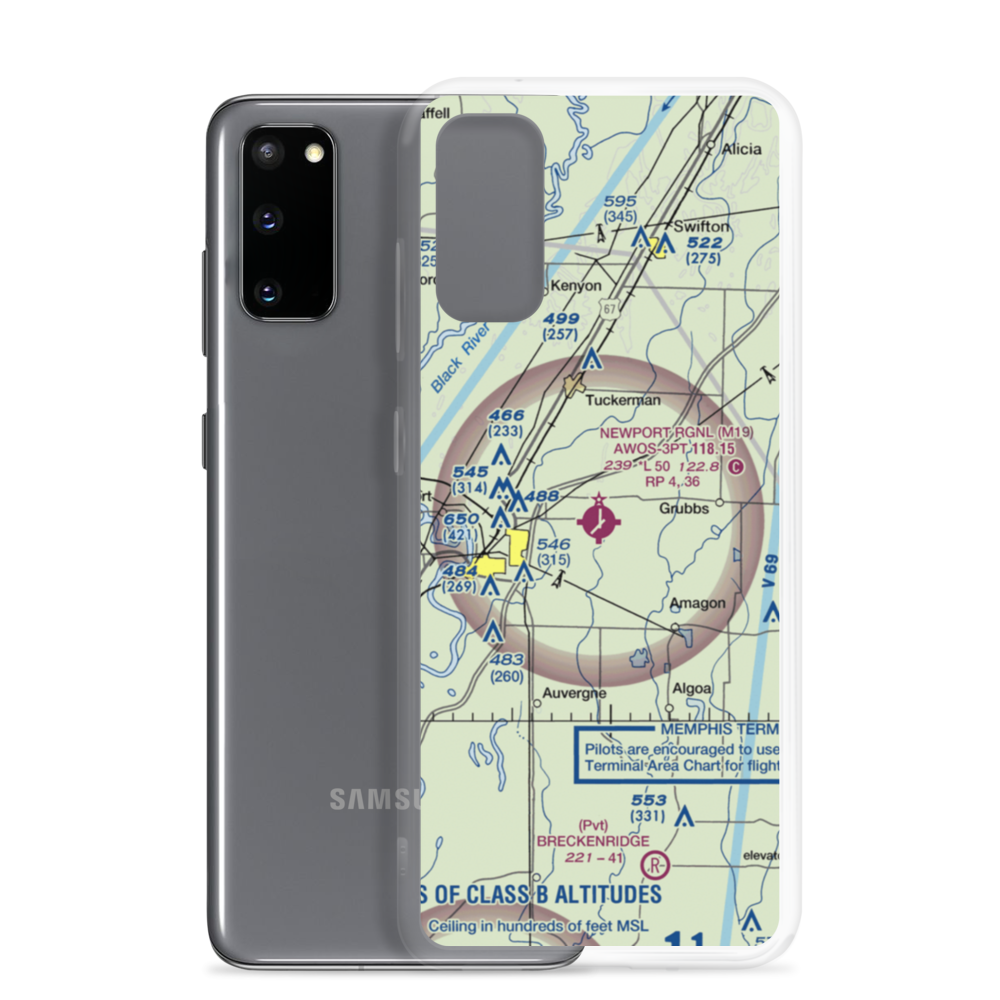 Newport Regional Airport (M19) VFR Sectional Samsung Case Samsung Galaxy S20 model shown