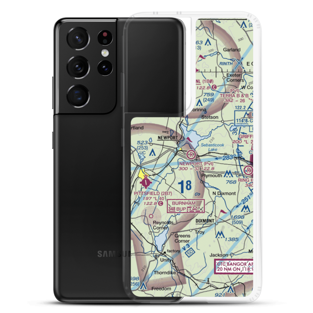 Newport Sky Park Airport (ME68) VFR Sectional Samsung Case Samsung Galaxy S21 Ultra model shown