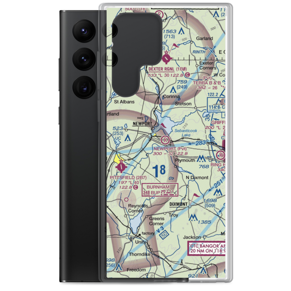 Newport Sky Park Airport (ME68) VFR Sectional Samsung Case Samsung Galaxy S22 Ultra model shown