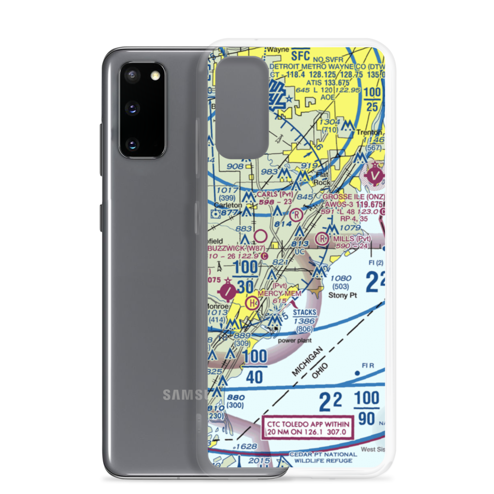 Newport Woods Airport (9MI2) VFR Sectional Samsung Case Samsung Galaxy S20 model shown
