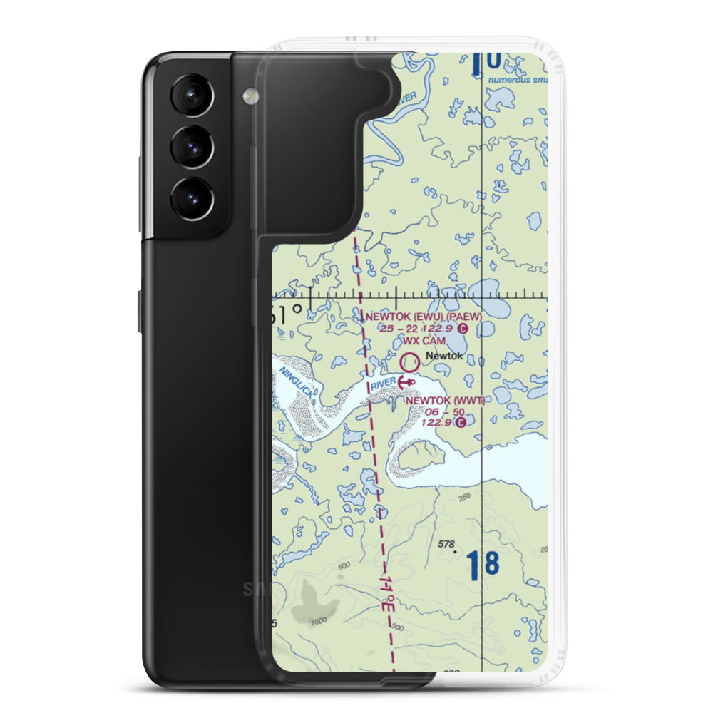 Newtok Airport (EWU) VFR Sectional Samsung Case Samsung Galaxy S21 Plus model shown