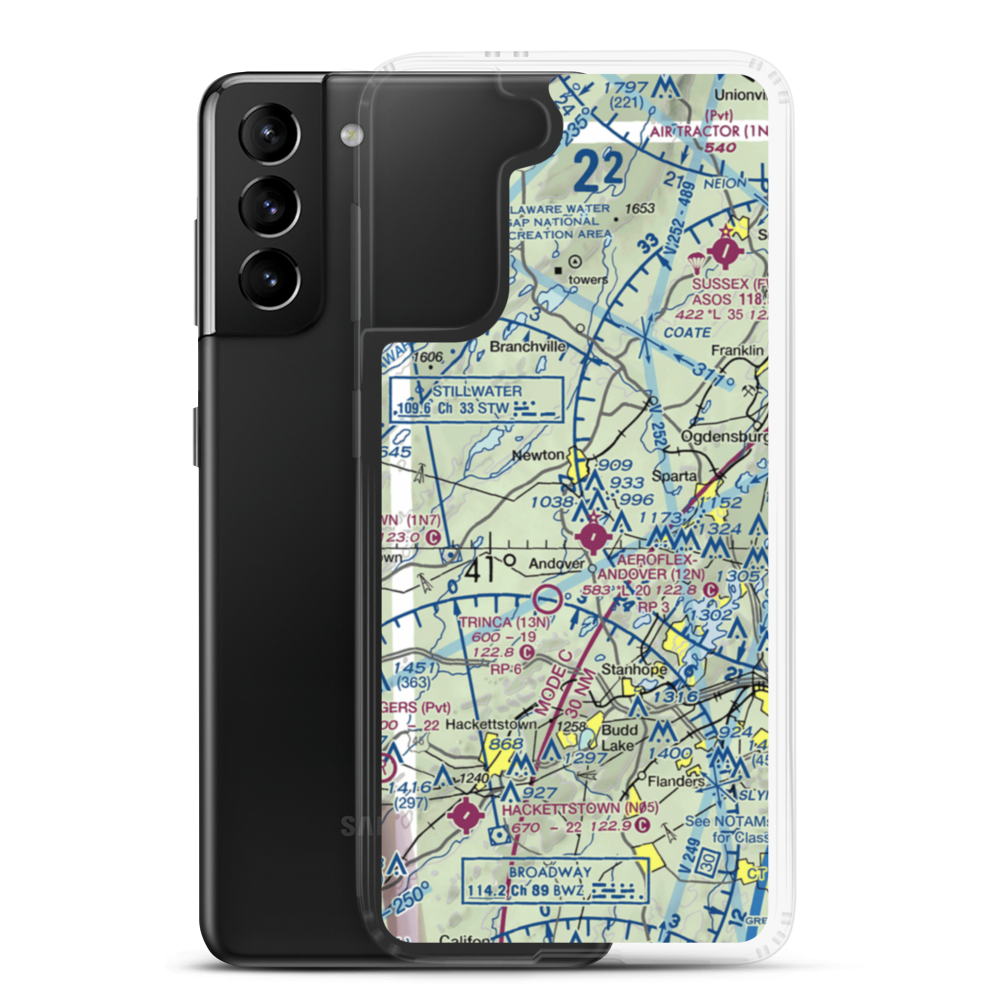 Newton Airport (3N5) VFR Sectional Samsung Case Samsung Galaxy S21 Plus model shown