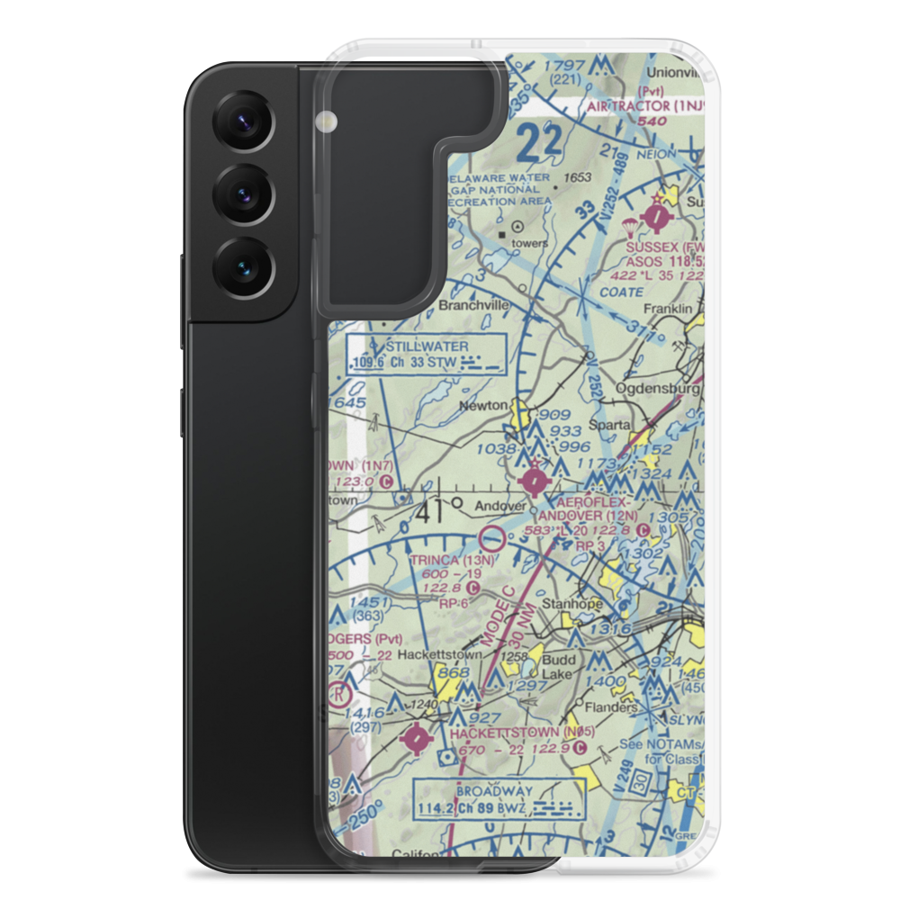 Newton Airport (3N5) VFR Sectional Samsung Case Samsung Galaxy S22 Plus model shown