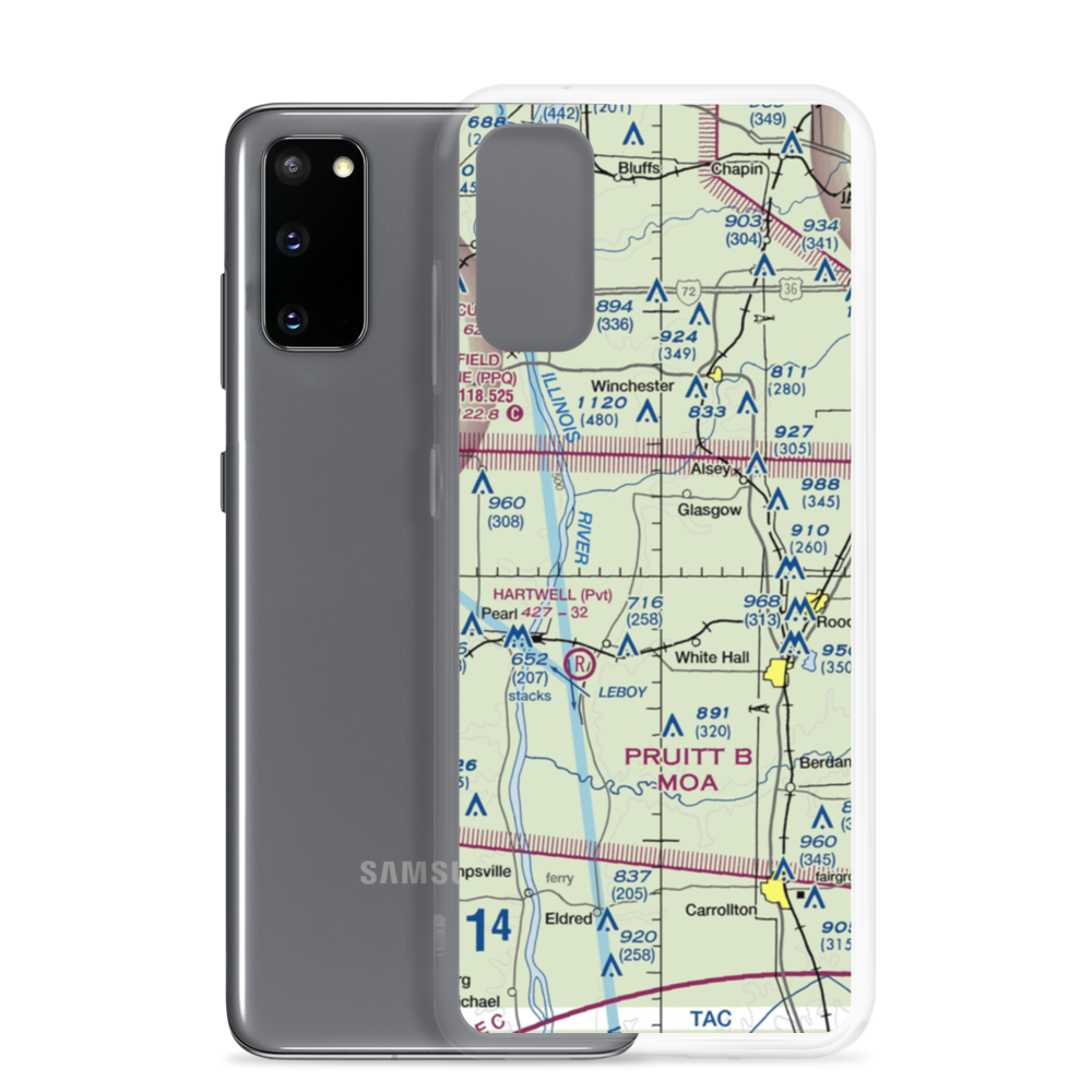 Newton Airport (IS85) VFR Sectional Samsung Case Samsung Galaxy S20 model shown