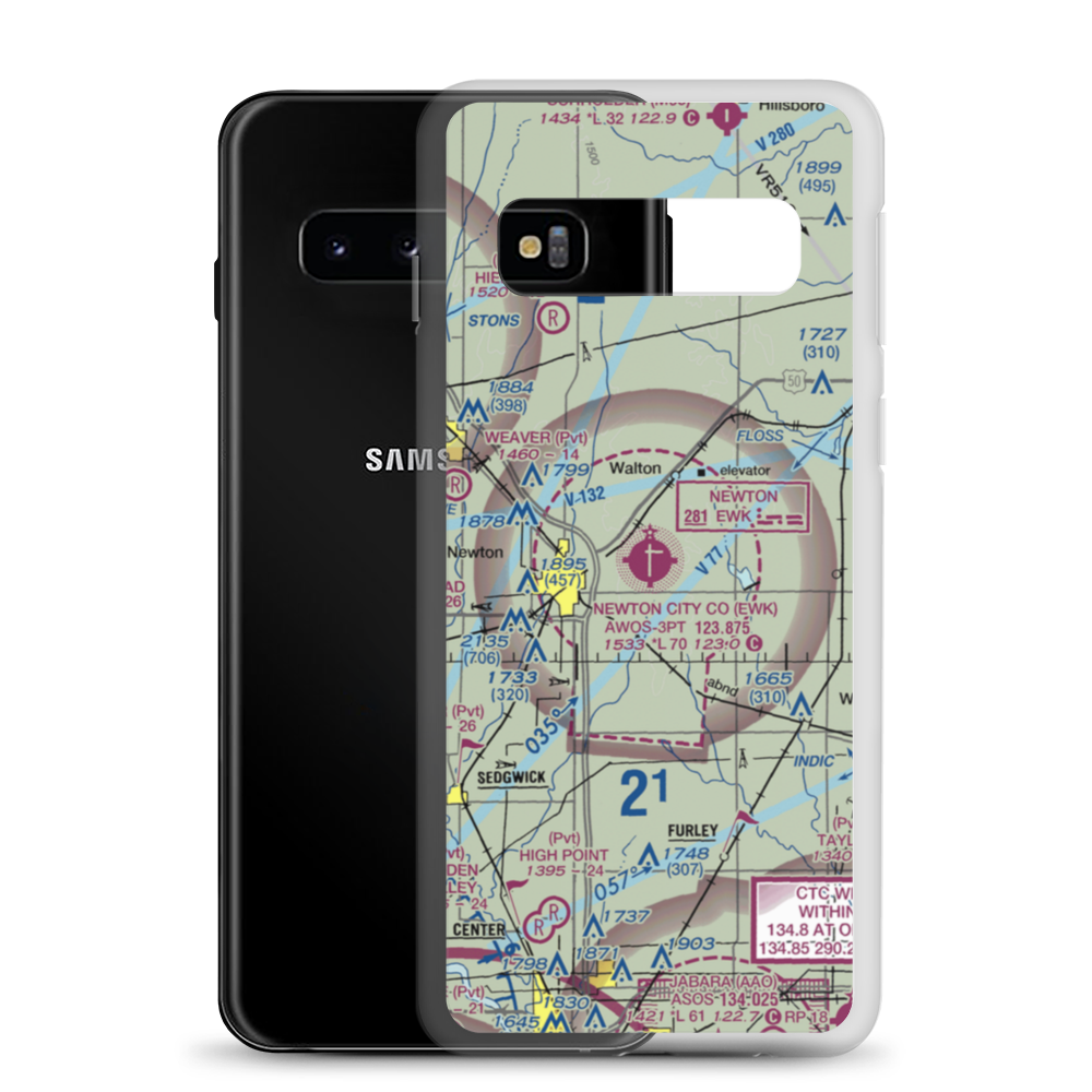 Newton City-County Airport (EWK) VFR Sectional Samsung Case Samsung Galaxy S10 model shown
