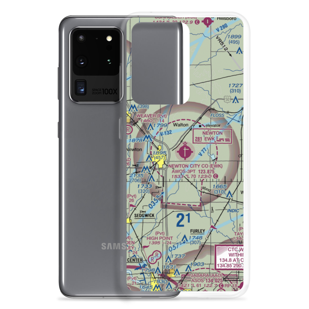 Newton City-County Airport (EWK) VFR Sectional Samsung Case Samsung Galaxy S20 Ultra model shown
