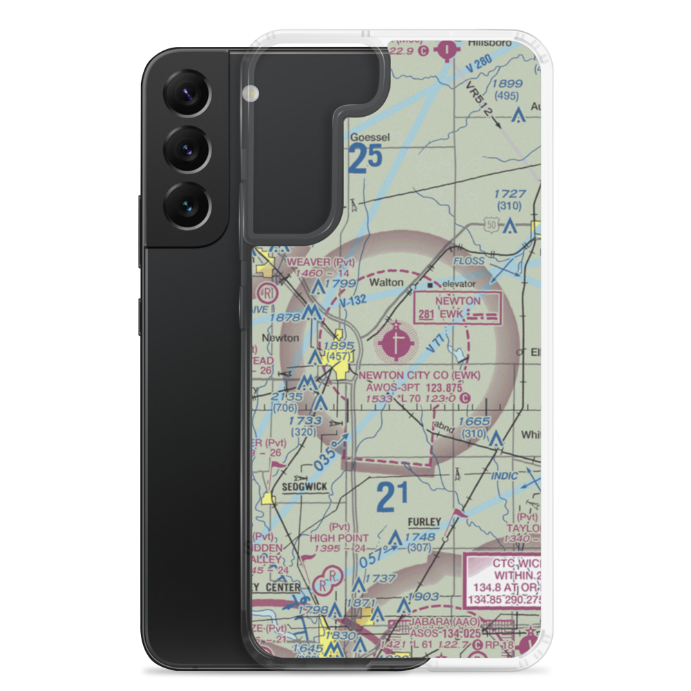 Newton City-County Airport (EWK) VFR Sectional Samsung Case Samsung Galaxy S22 Plus model shown
