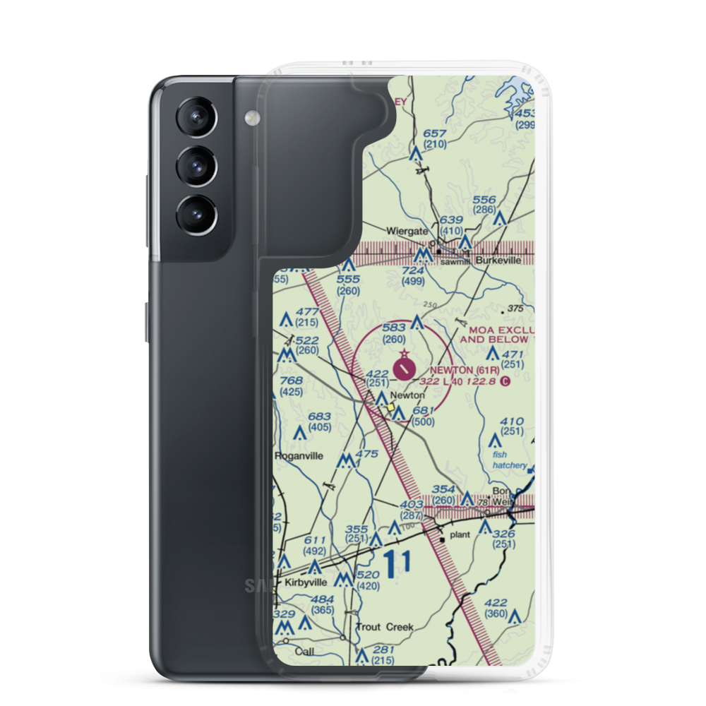 Newton Municipal Airport (61R) VFR Sectional Samsung Case Samsung Galaxy S21 model shown