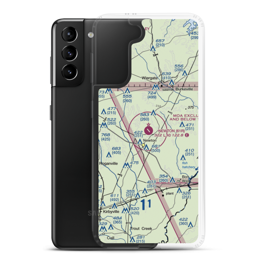 Newton Municipal Airport (61R) VFR Sectional Samsung Case Samsung Galaxy S21 Plus model shown