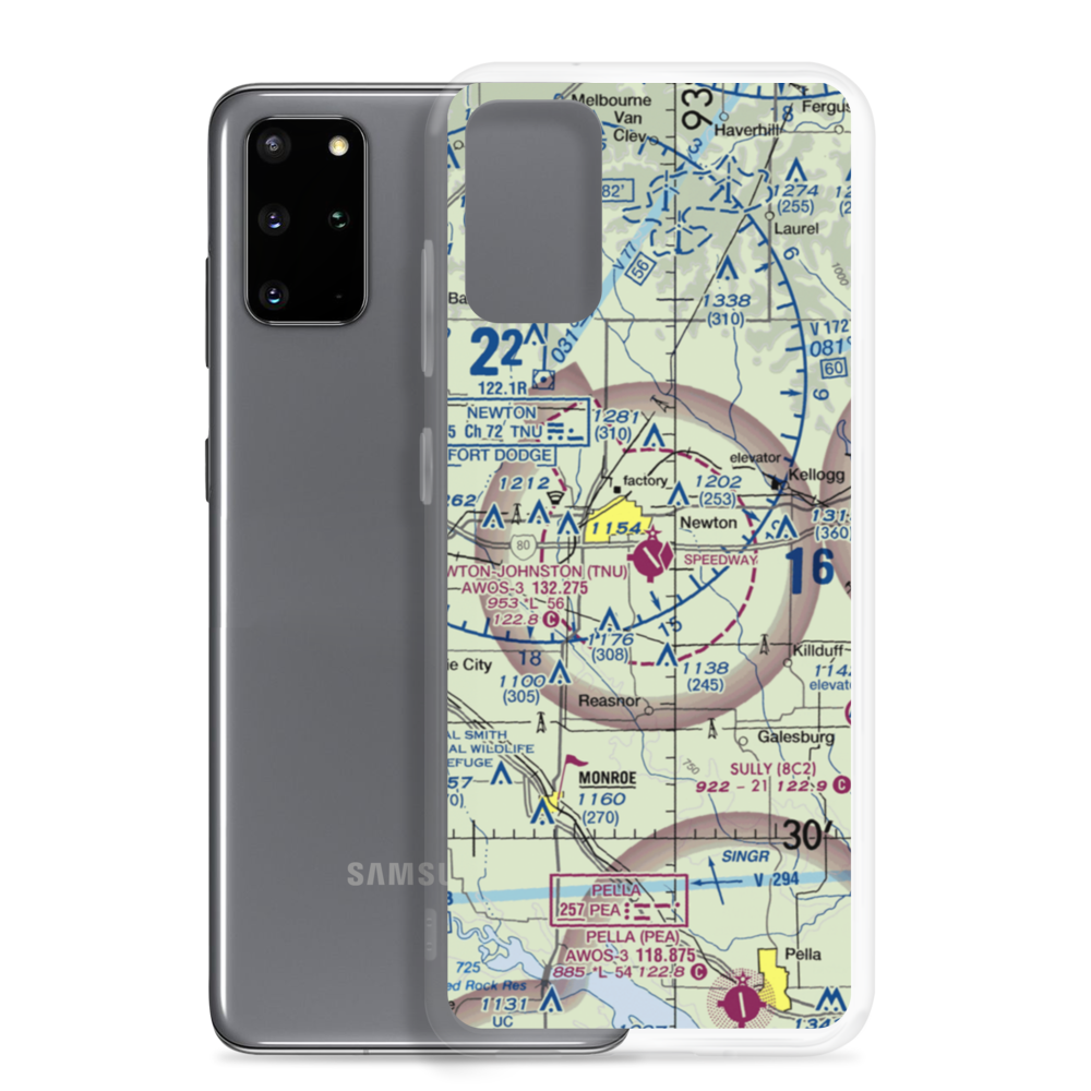 Newton Municipal Airport (TNU) VFR Sectional Samsung Case Samsung Galaxy S20 Plus model shown