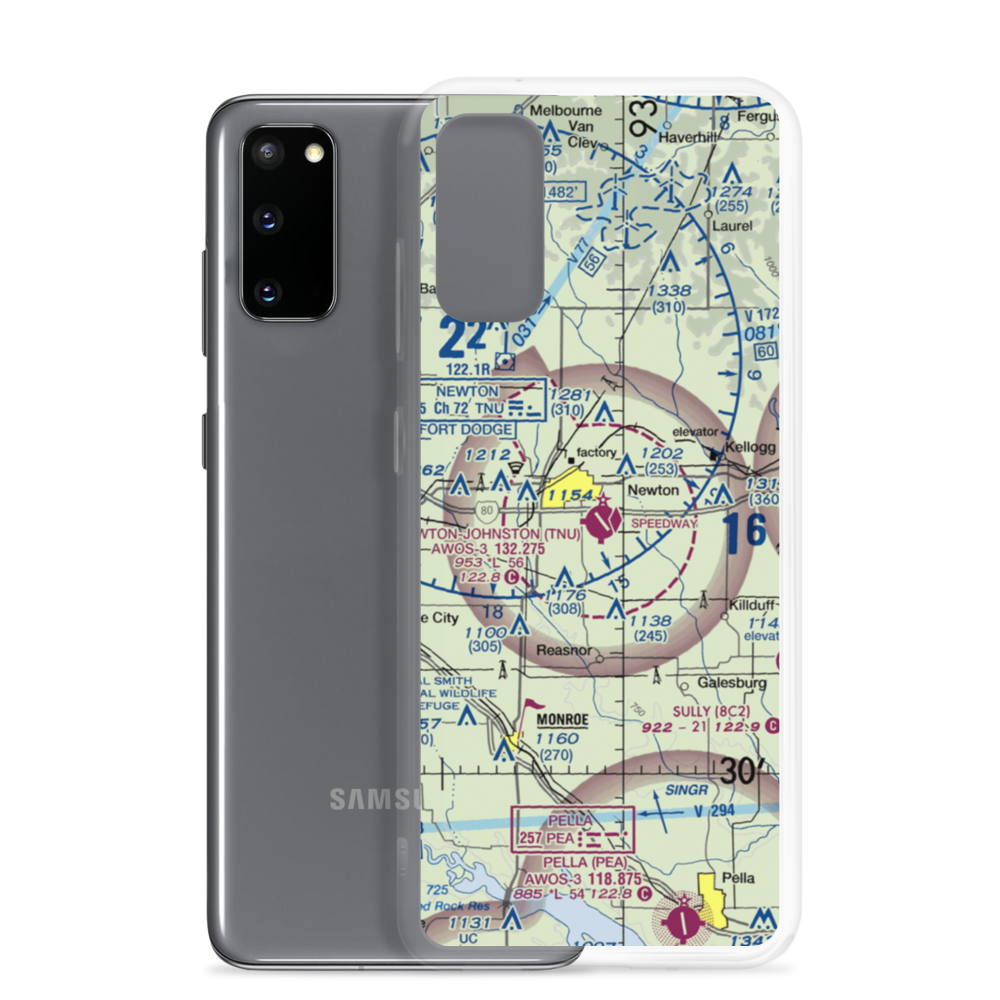 Newton Municipal Airport (TNU) VFR Sectional Samsung Case Samsung Galaxy S20 model shown