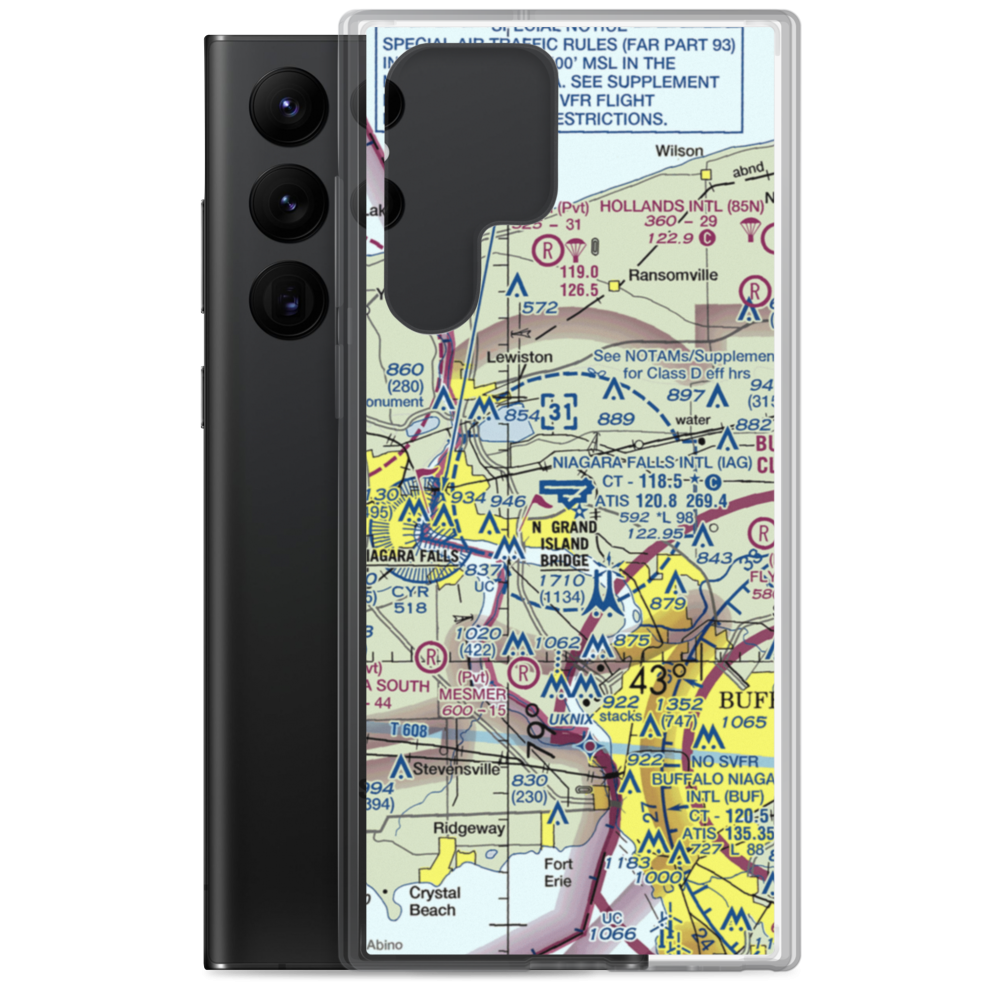 Niagara Falls International Airport (IAG) VFR Sectional Samsung Case Samsung Galaxy S22 Ultra model shown