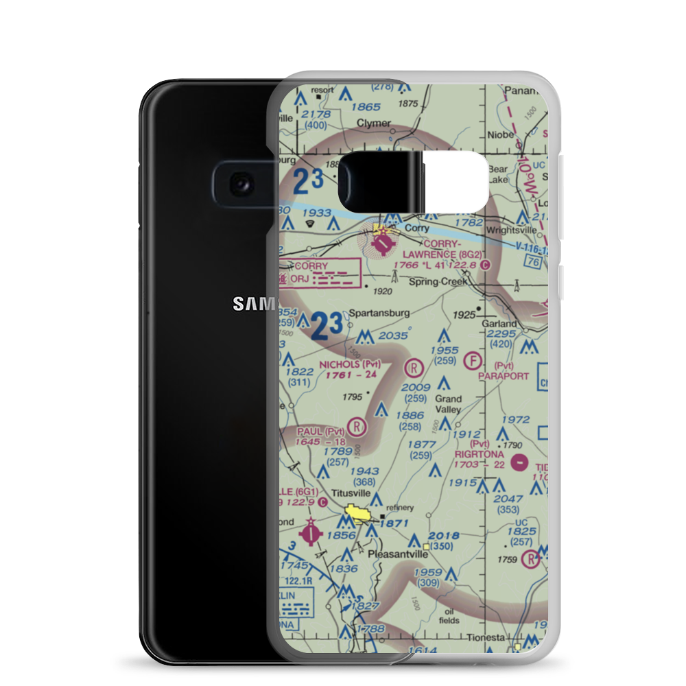 Nichols Airport (0PN5) VFR Sectional Samsung Case Samsung Galaxy S10e model shown