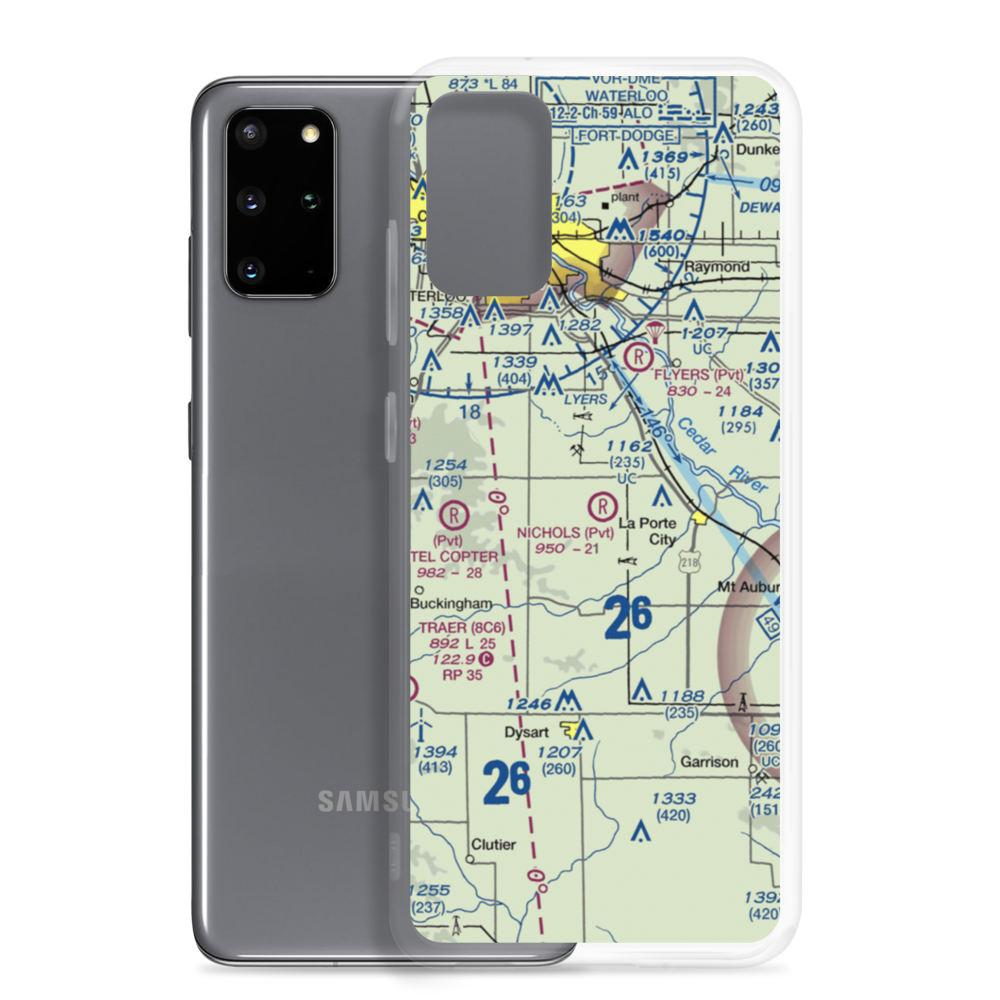 Nichols Airport (IA97) VFR Sectional Samsung Case Samsung Galaxy S20 Plus model shown