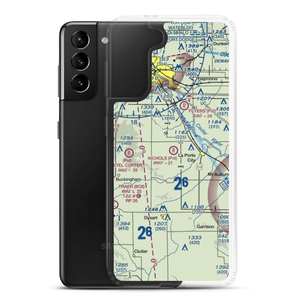 Nichols Airport (IA97) VFR Sectional Samsung Case Samsung Galaxy S21 Plus model shown
