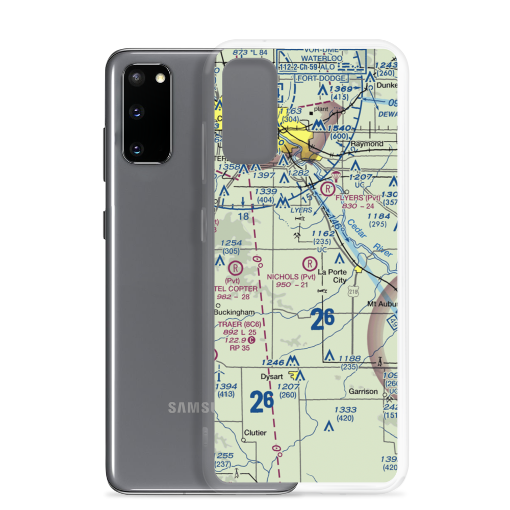 Nichols Airport (IA97) VFR Sectional Samsung Case Samsung Galaxy S20 model shown