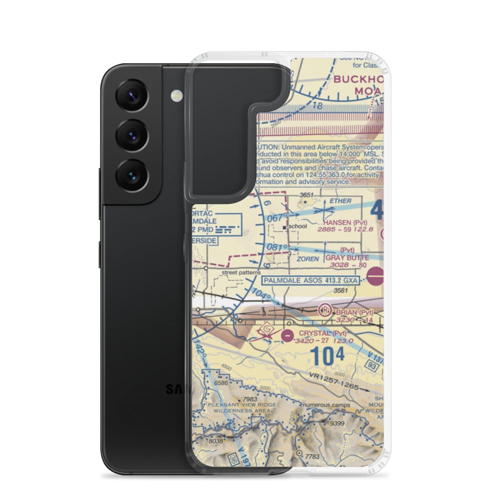 Nichols Farms Airport (8CL0) VFR Sectional Samsung Case Samsung Galaxy S22 model shown