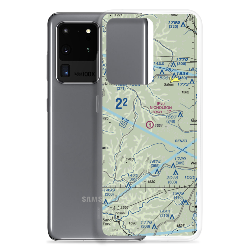 Nicholson Airport (75WV) VFR Sectional Samsung Case Samsung Galaxy S20 Ultra model shown