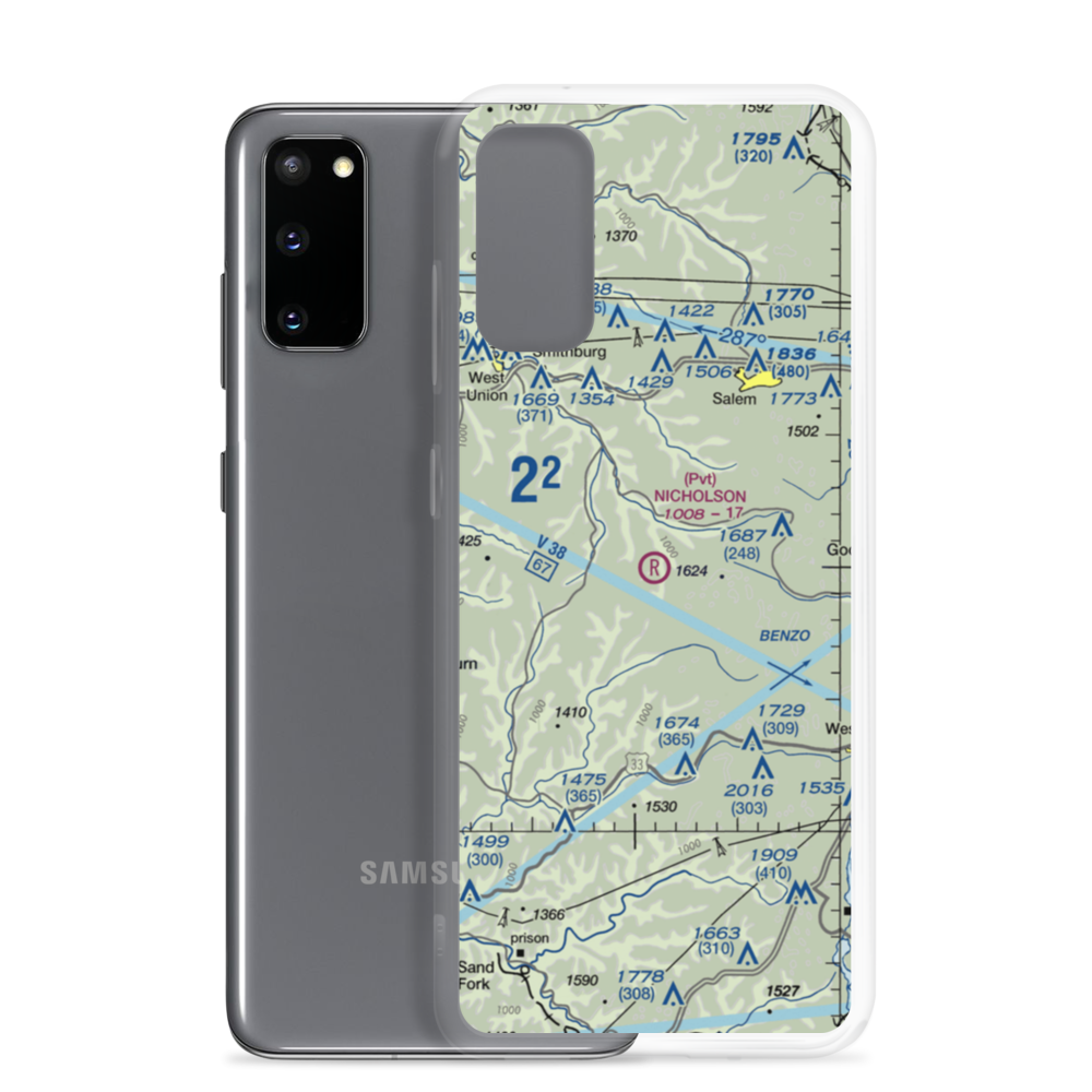 Nicholson Airport (75WV) VFR Sectional Samsung Case Samsung Galaxy S20 model shown