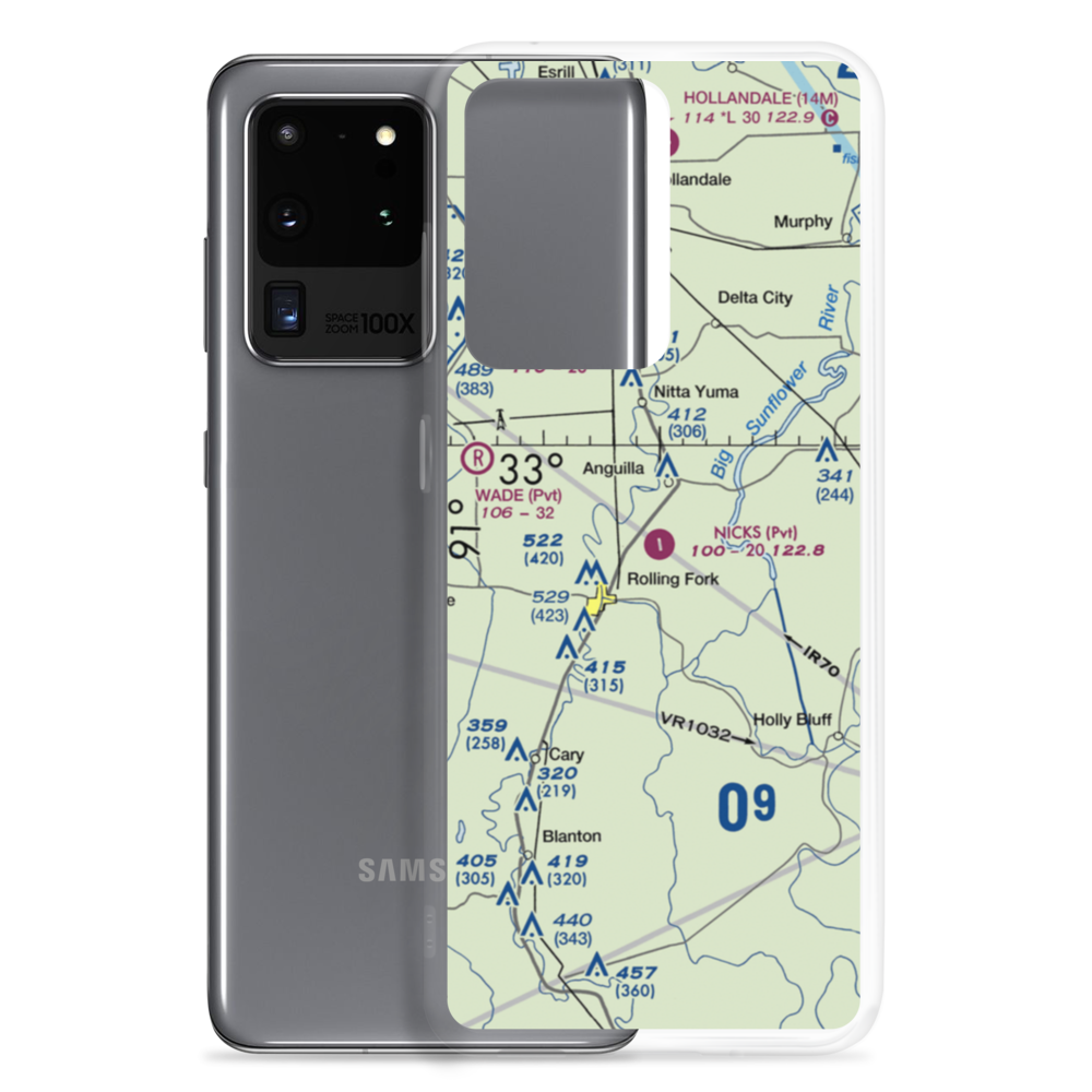 Nick's Flying Service Inc Airport (04MS) VFR Sectional Samsung Case Samsung Galaxy S20 Ultra model shown