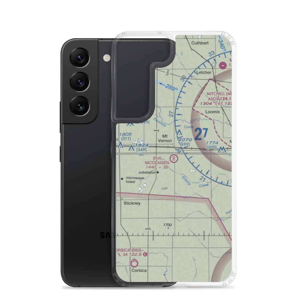 Nicolaisen Airport (2SD4) VFR Sectional Samsung Case Samsung Galaxy S22 model shown
