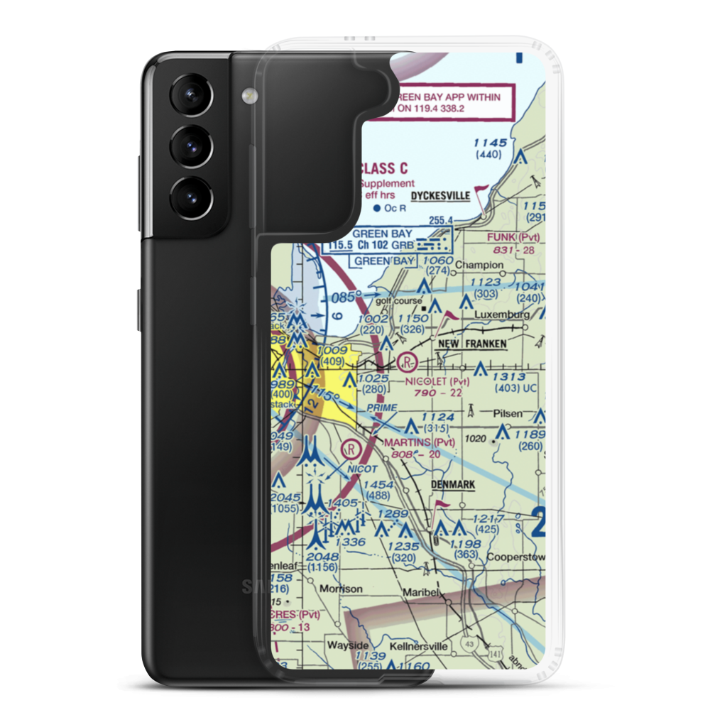 Nicolet Airport (88WI) VFR Sectional Samsung Case Samsung Galaxy S21 Plus model shown