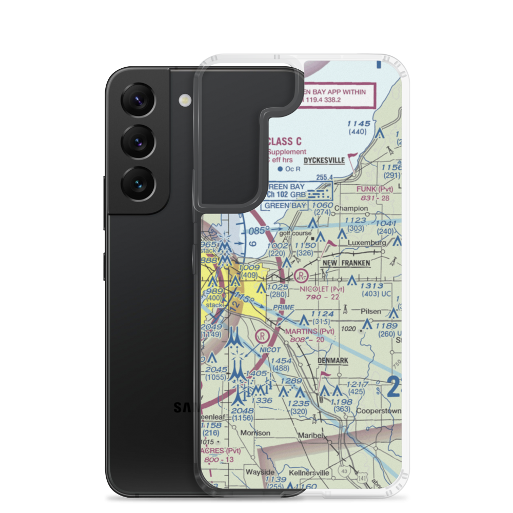 Nicolet Airport (88WI) VFR Sectional Samsung Case Samsung Galaxy S22 model shown