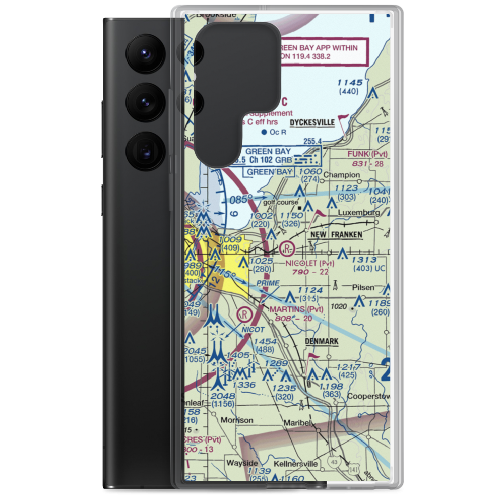 Nicolet Airport (88WI) VFR Sectional Samsung Case Samsung Galaxy S22 Ultra model shown