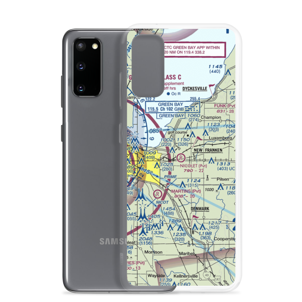 Nicolet Airport (88WI) VFR Sectional Samsung Case Samsung Galaxy S20 model shown