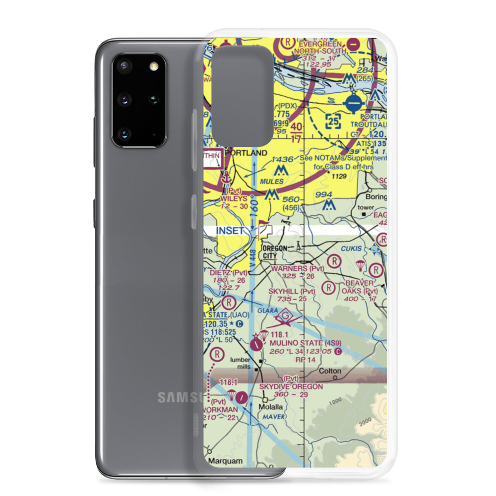 Nielsen Airport (2OR0) VFR Sectional Samsung Case Samsung Galaxy S20 Plus model shown