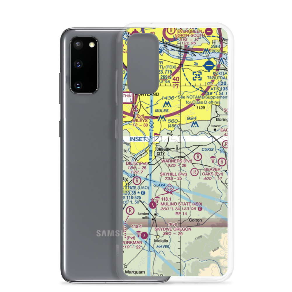 Nielsen Airport (2OR0) VFR Sectional Samsung Case Samsung Galaxy S20 model shown