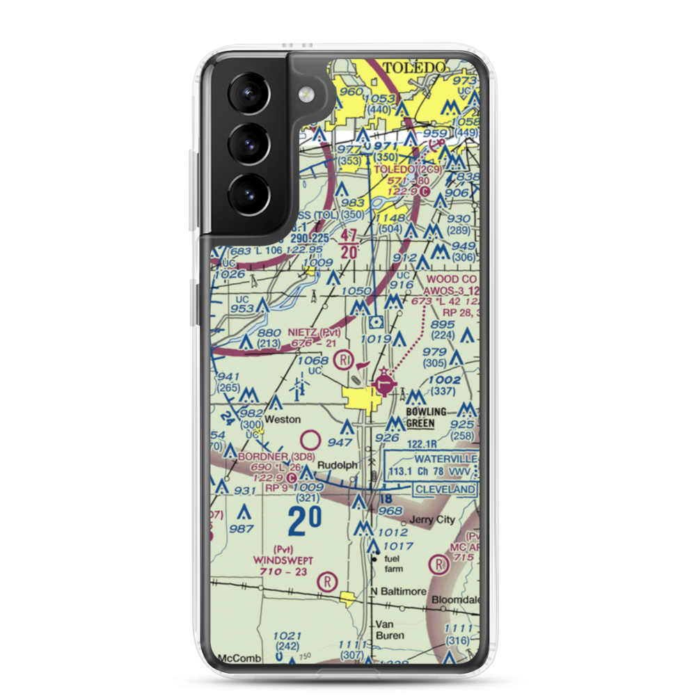 Nietz Airport (6OH7) VFR Sectional Samsung Case Samsung Galaxy S21 Plus model shown