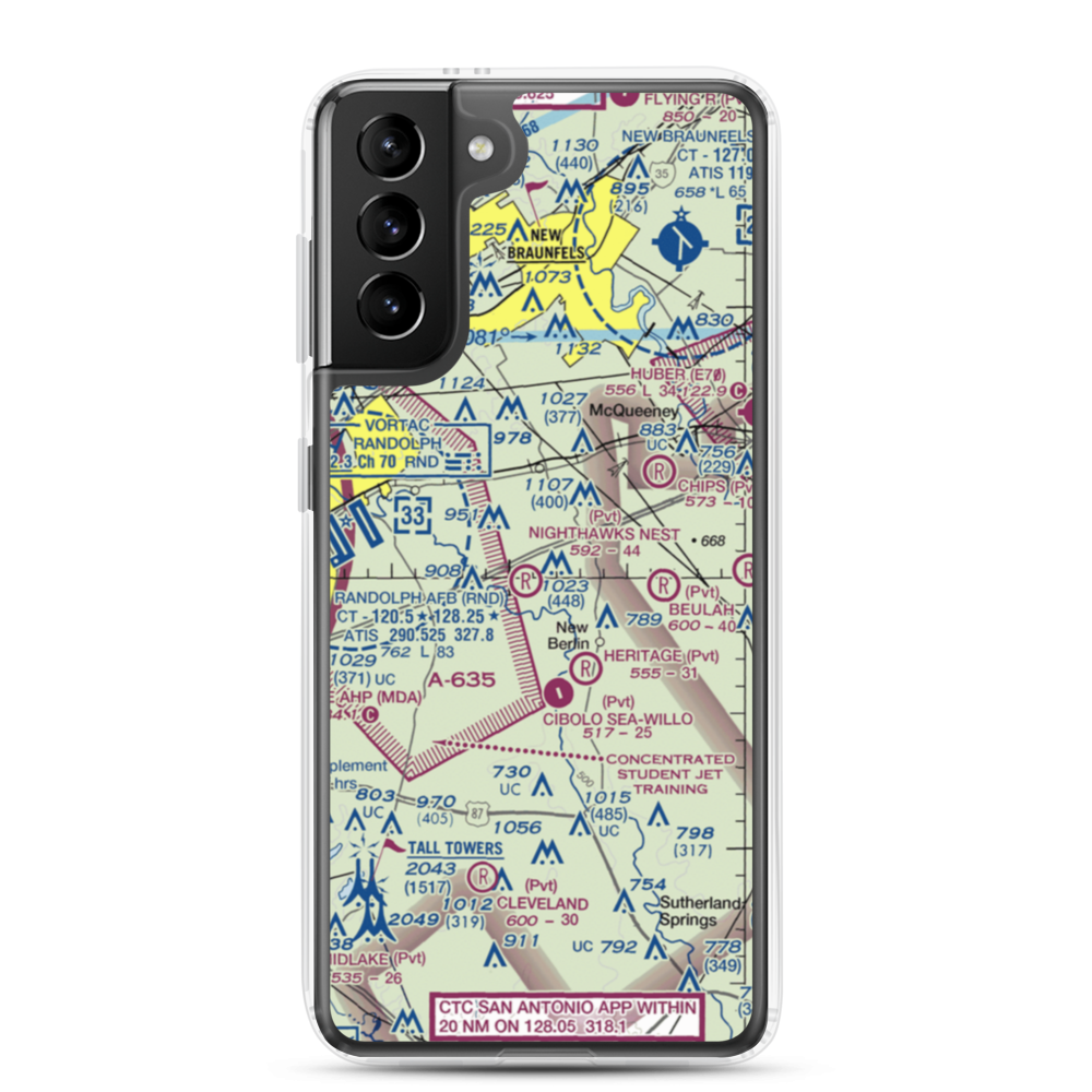 Nighthawks Nest Airport (TT45) VFR Sectional Samsung Case Samsung Galaxy S21 Plus model shown