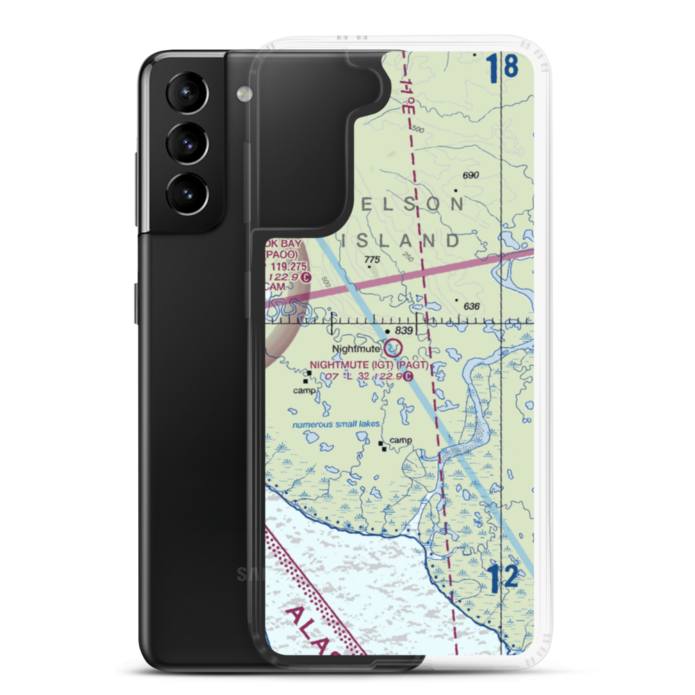 Nightmute Airport (IGT) VFR Sectional Samsung Case Samsung Galaxy S21 Plus model shown