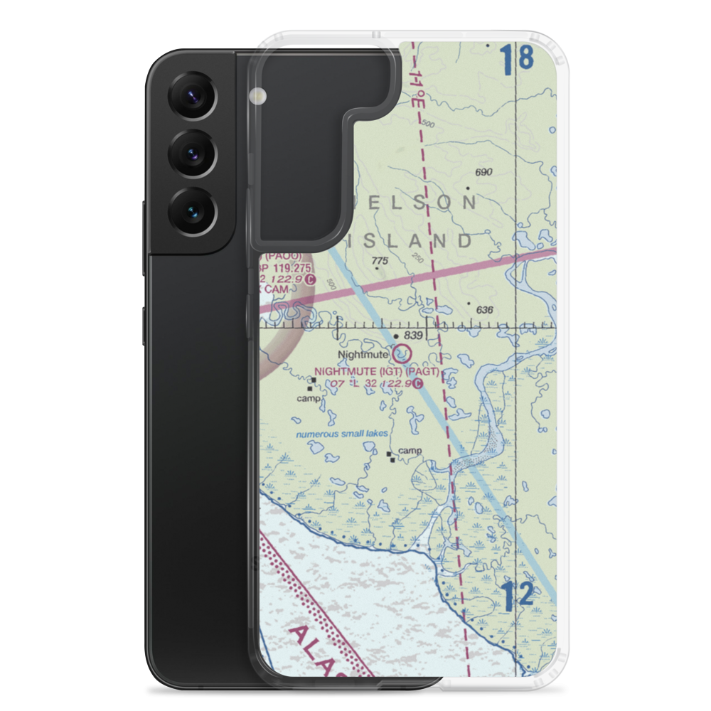Nightmute Airport (IGT) VFR Sectional Samsung Case Samsung Galaxy S22 Plus model shown
