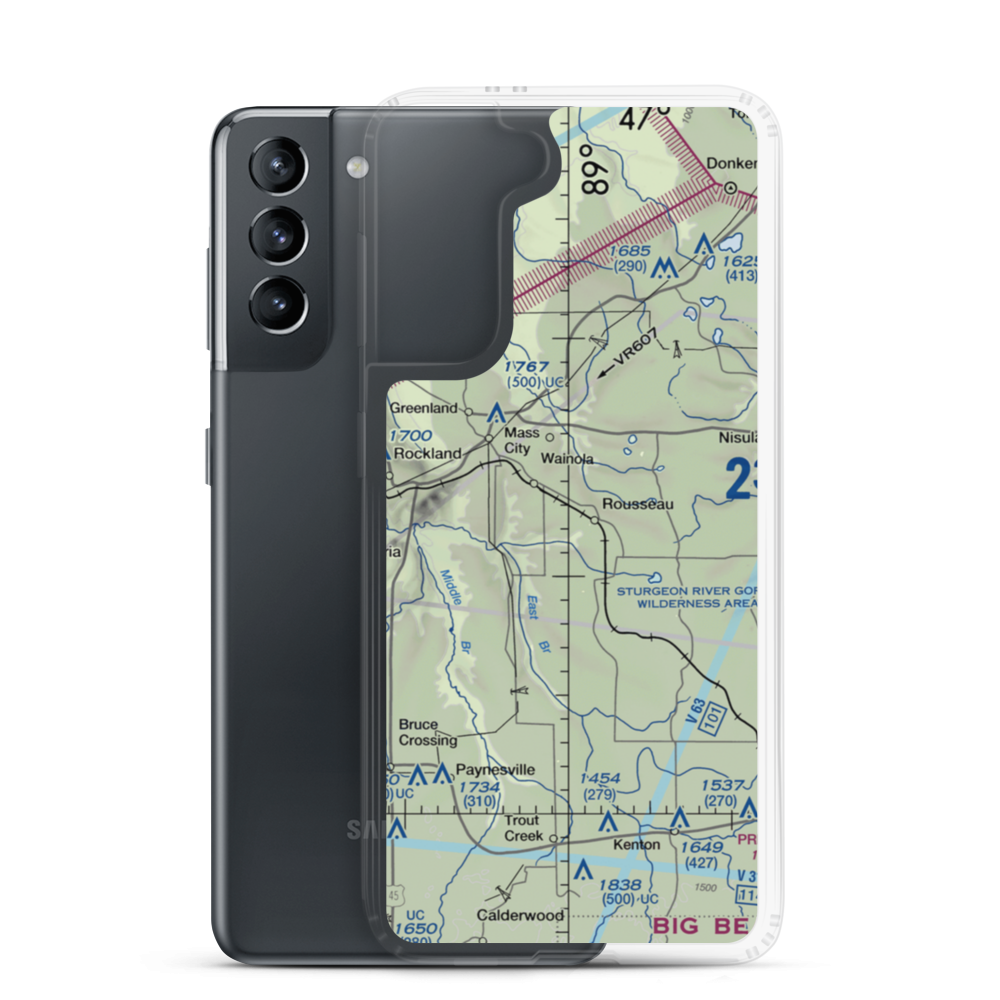 Nikkila Farms Airport (1MI1) VFR Sectional Samsung Case Samsung Galaxy S21 model shown